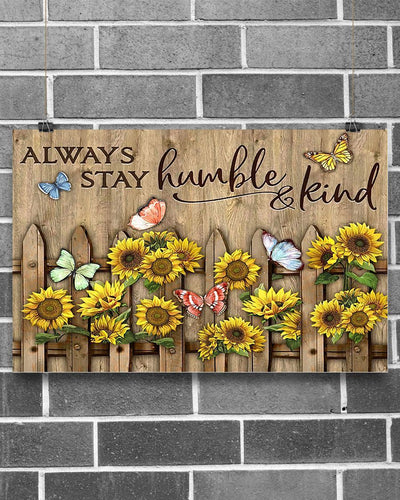 Butterfly Always Stay Humble And Kind Wall Hanging, Wall Decor Visual Art