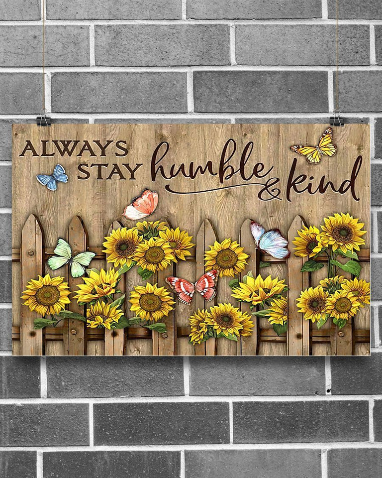 Butterfly Always Stay Humble And Kind Wall Hanging, Wall Decor Visual Art