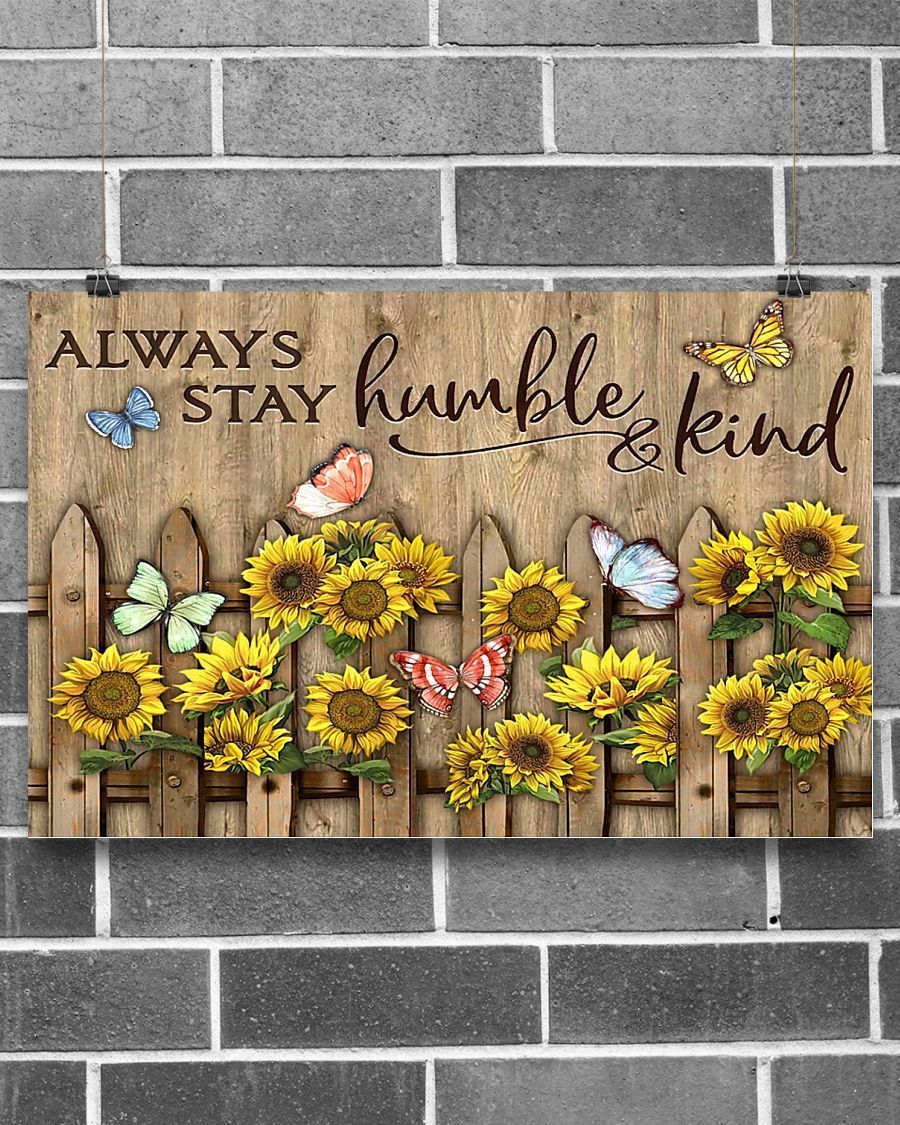 Butterfly Always Stay Humble And Kind Wall Hanging, Wall Decor Visual Art