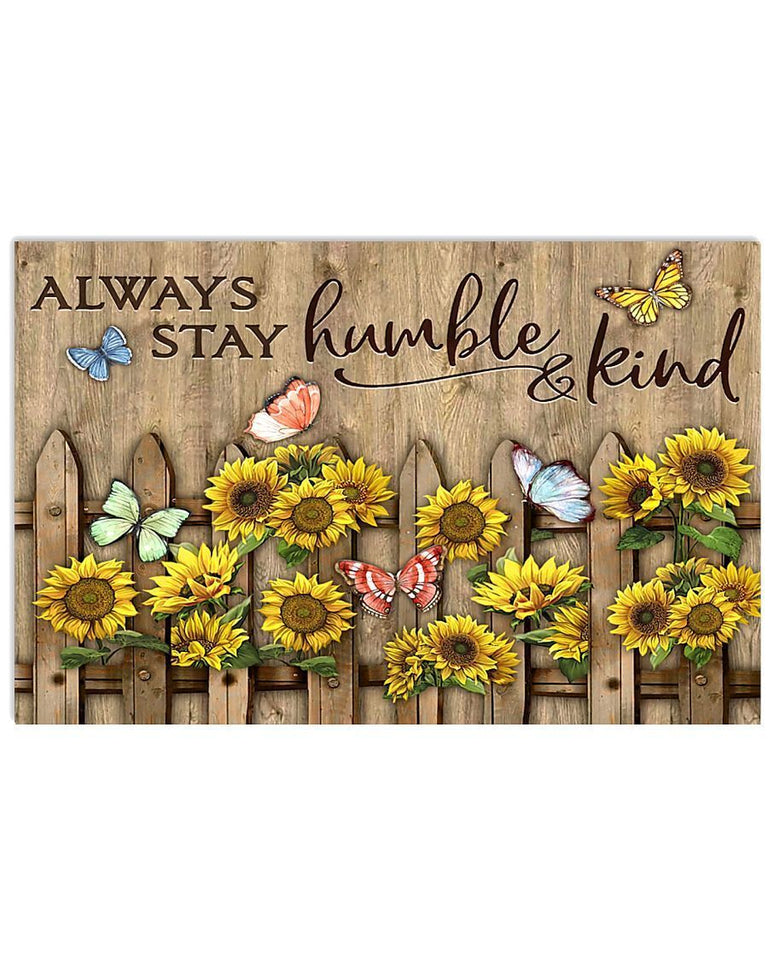 Butterfly Always Stay Humble And Kind Wall Hanging, Wall Decor Visual Art