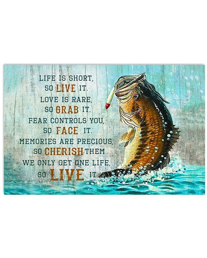 Fishing Life Is Short Wall Hanging, Wall Decor Visual Art