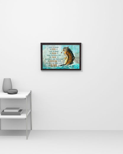 Fishing Life Is Short Wall Hanging, Wall Decor Visual Art