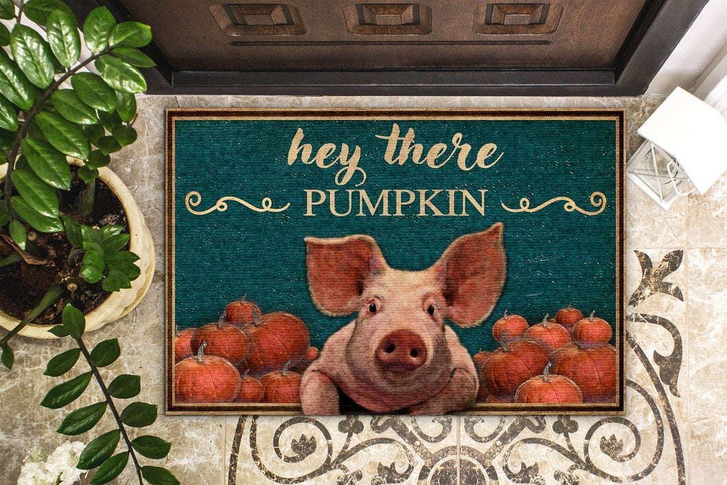 Hey There Pumpkin Pig Halloween Doormat | Best Outdoor Halloween Decoration