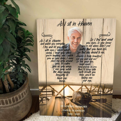 As I Sit In Heaven Fishing Background, Canvas, Canvas Wall Art Gift For Family Gift for Remembrancey
