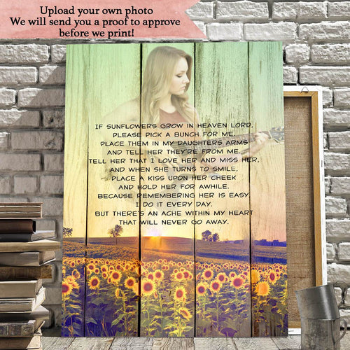 If Sunflowers Grow In Heaven Canvas, Canvas Wall Art Gift For Family Gift for Remembrance