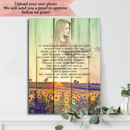 If Sunflowers Grow In Heaven Personalized Photo Memorial Canvas, Canvas Wall Art Gift For Family Gift for Remembrance