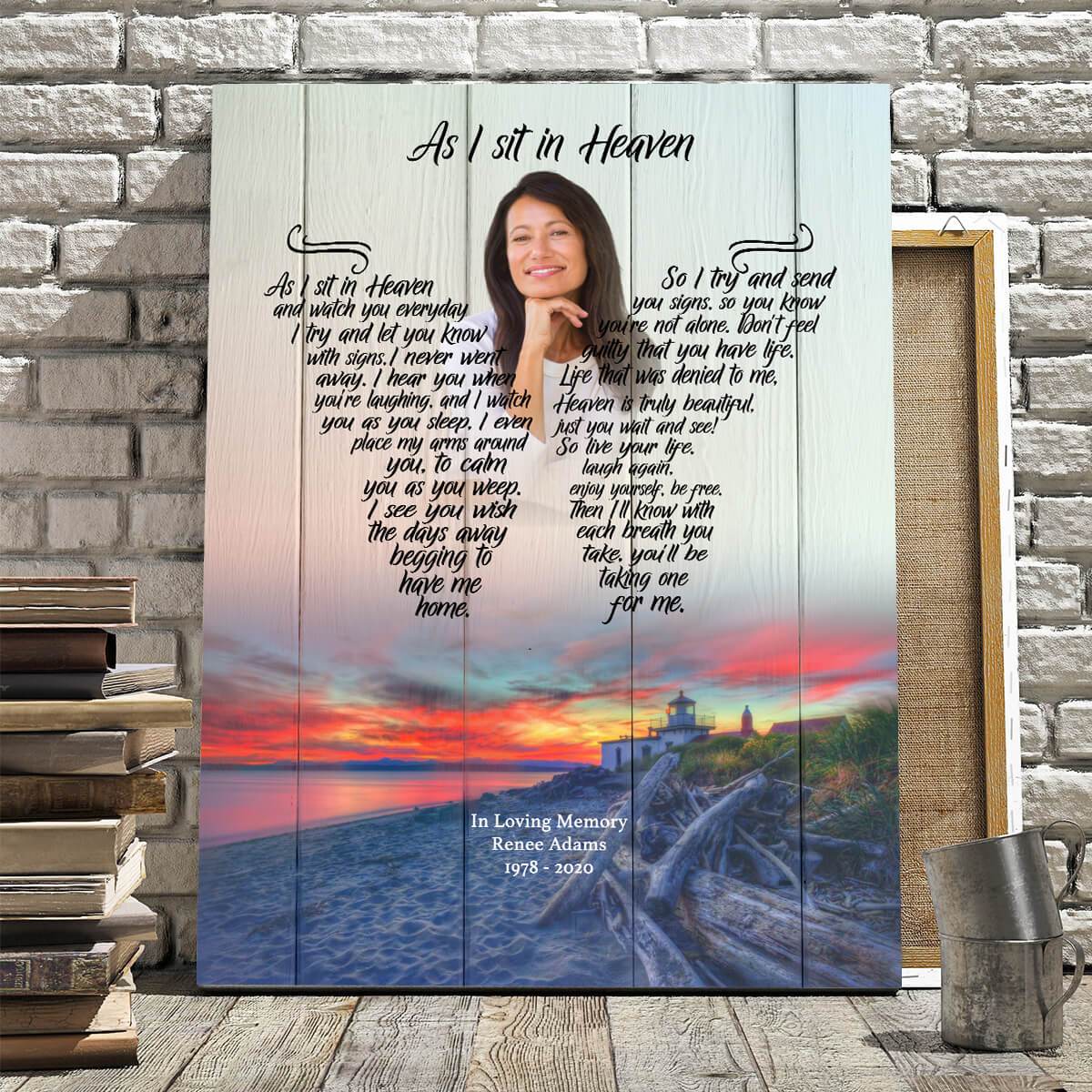 As I Sit In Heaven Livin The Dream Canvas, Canvas Wall Art Gift For Family Gift for Remembrance