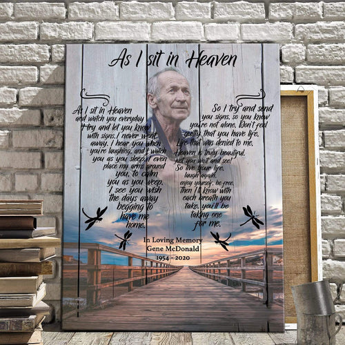 As I Sit In Heaven Outerbanks, Canvas, Canvas Wall Art Gift For Family Gift for Remembrance
