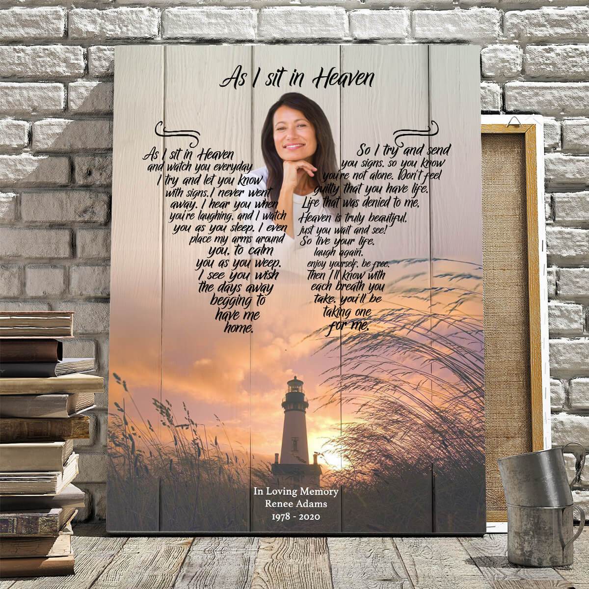 As I Sit In Heaven The Last Resort Backgound, Canvas, Canvas Wall Art Gift For Family Gift for Remembrance
