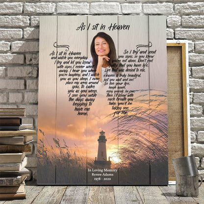 As I Sit In Heaven The Last Resort Backgound, Canvas, Canvas Wall Art Gift For Family Gift for Remembrance