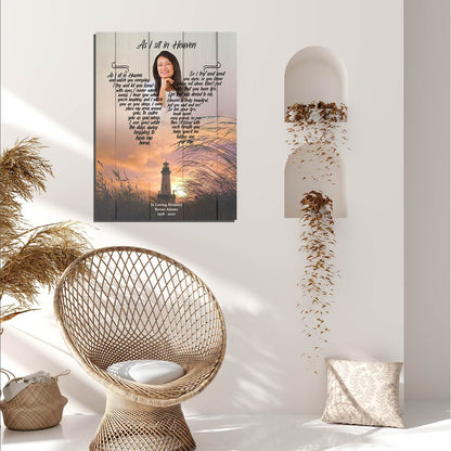 As I Sit In Heaven The Last Resort Backgound, Personalized Photo Memorial Canvas, Canvas Wall Art Gift For Family Gift for Remembrance