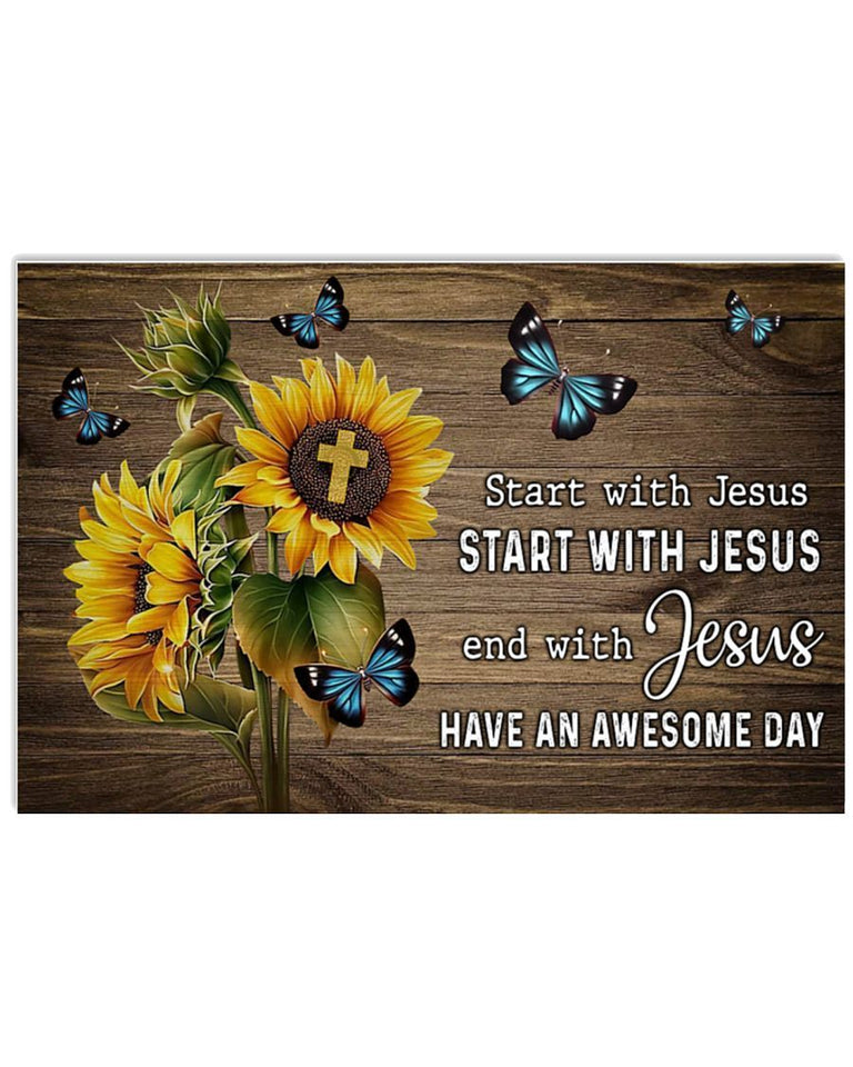 Start With Jesus Easter Canvas And Poster Wall Decor Visual Art