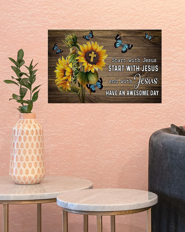 Start With Jesus Easter Canvas And Poster Wall Decor Visual Art
