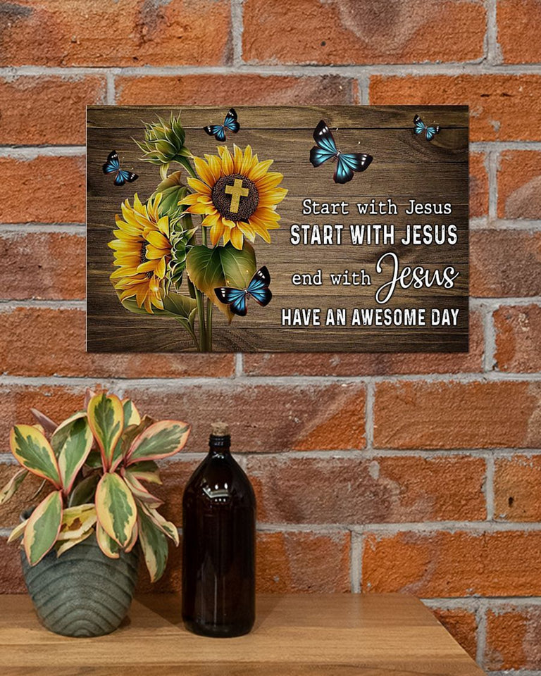 Start With Jesus Easter Canvas And Poster Wall Decor Visual Art