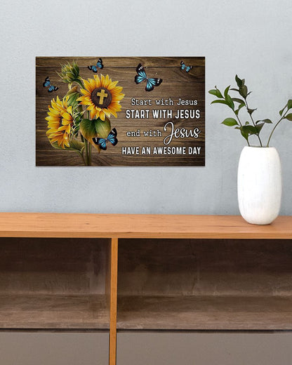 Start With Jesus Easter Canvas And Poster Wall Decor Visual Art
