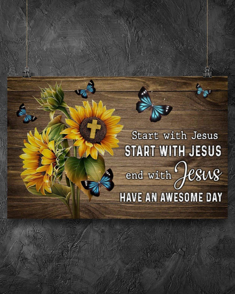 Start With Jesus Easter Canvas And Poster Wall Decor Visual Art