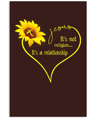 Sunflower Jesus Heart Easter Canvas And Poster, Wall Decor Visual Art, Wall Poster, My Poster Wall