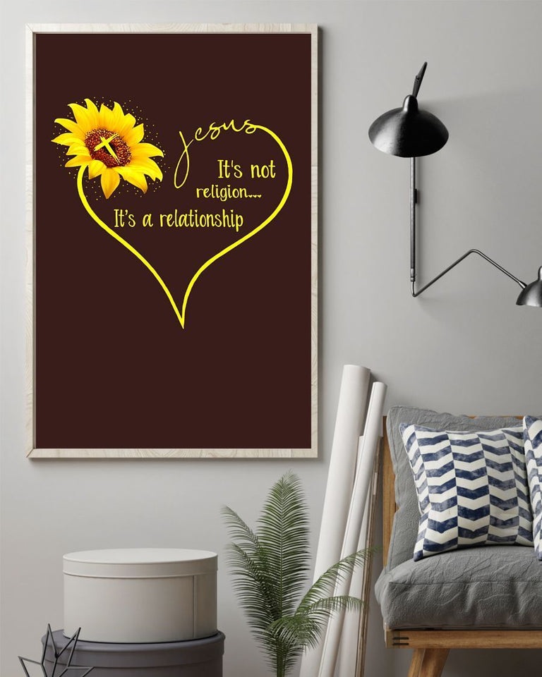 Sunflower Jesus Heart Easter Canvas And Poster, Wall Decor Visual Art, Wall Poster, My Poster Wall