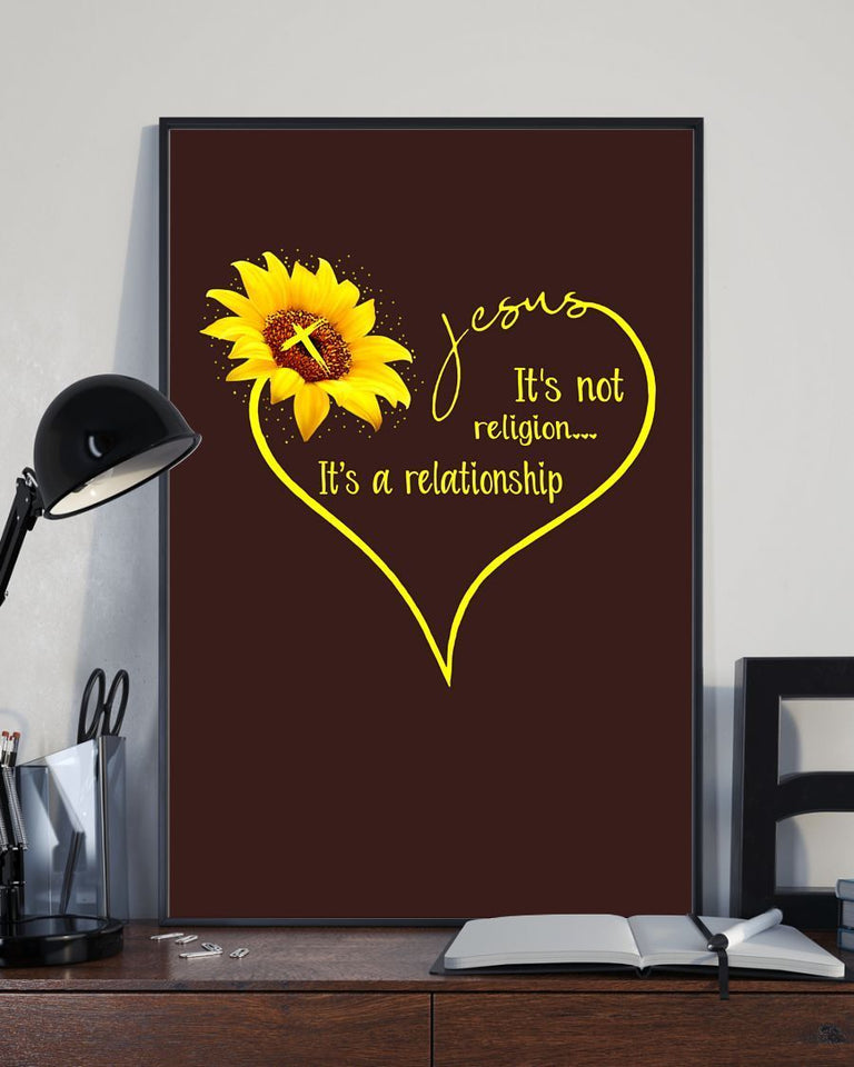 Sunflower Jesus Heart Easter Canvas And Poster, Wall Decor Visual Art, Wall Poster, My Poster Wall