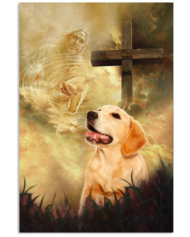 Golden Retriever Take My Hand Jesus-For Dog Lover Easter Canvas And Poster, Wall Decor Visual Art, Wall Poster, My Poster Wall