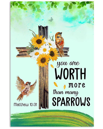 Matthew 10:31 You Are Worth More Than Many Sparrows Easter Canvas And Poster, Wall Decor Visual Art, Wall Poster, My Poster Wall