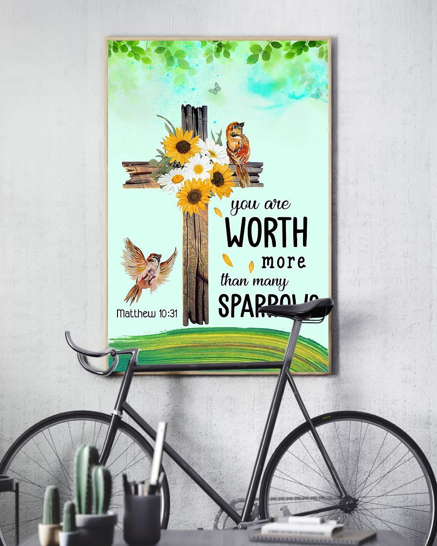 Matthew 10:31 You Are Worth More Than Many Sparrows Easter Canvas And Poster, Wall Decor Visual Art, Wall Poster, My Poster Wall