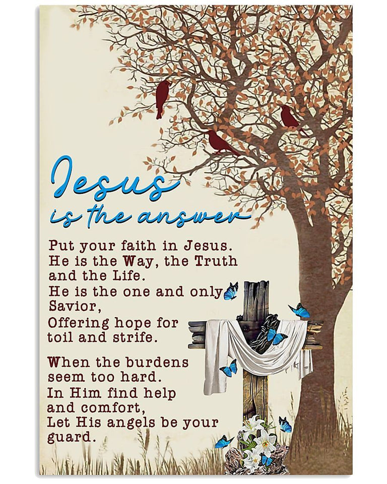 Jesus Is The Answer Easter Canvas And Poster, Wall Decor Visual Art, Wall Poster, My Poster Wall