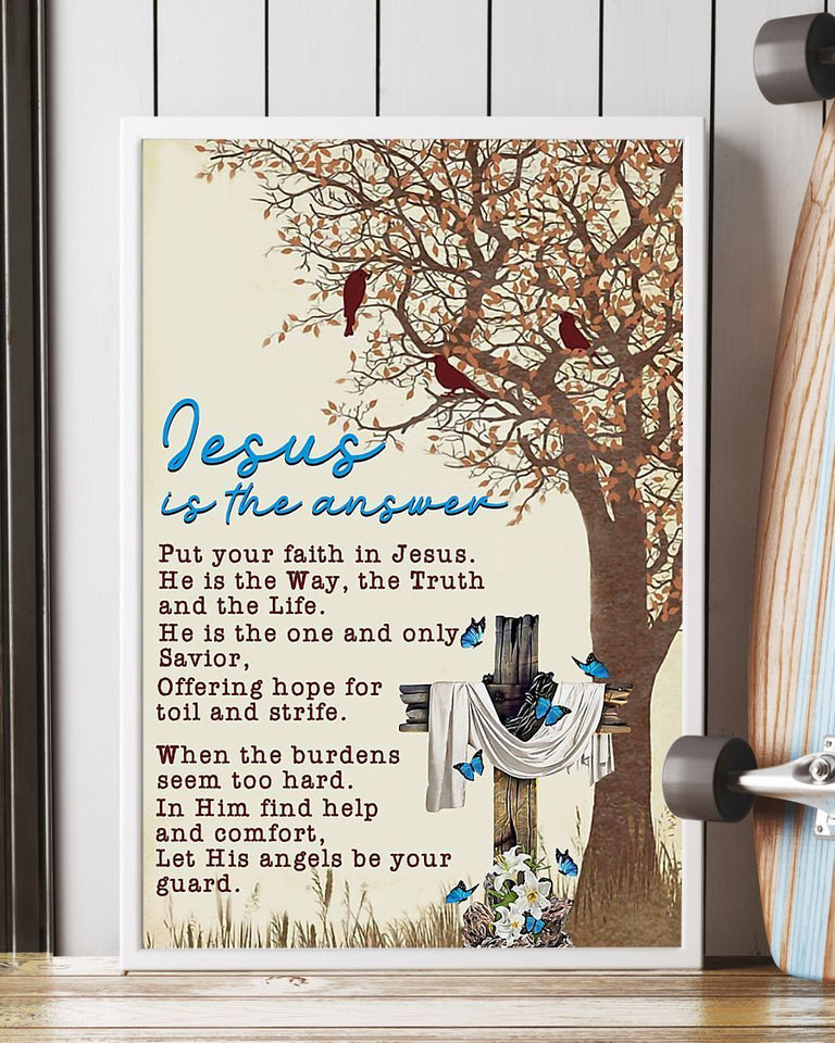 Jesus Is The Answer Easter Canvas And Poster, Wall Decor Visual Art, Wall Poster, My Poster Wall