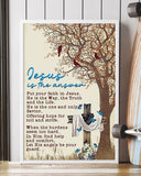Jesus Is The Answer Easter Canvas And Poster, Wall Decor Visual Art, Wall Poster, My Poster Wall