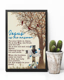 Jesus Is The Answer Easter Canvas And Poster, Wall Decor Visual Art, Wall Poster, My Poster Wall