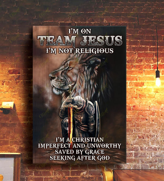 I'm On Team Jesus Easter Canvas And Poster, Wall Decor Visual Art, Wall Poster, My Poster Wall