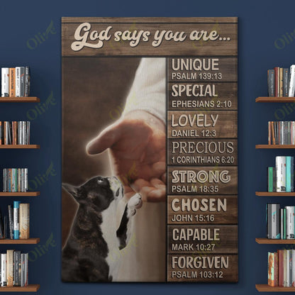 Boston Terrier,God Says You Are Easter Canvas And Poster, Wall Decor Visual Art, Wall Poster, My Poster Wall