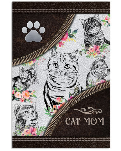 Cat Mom Pen Art Flower - Gift For Cat Mom Canvas And Poster, Mother's Day Gift For Mom, Best Mother s Day Gift Ideas, Wall Decor Visual Art, My Poster Wall