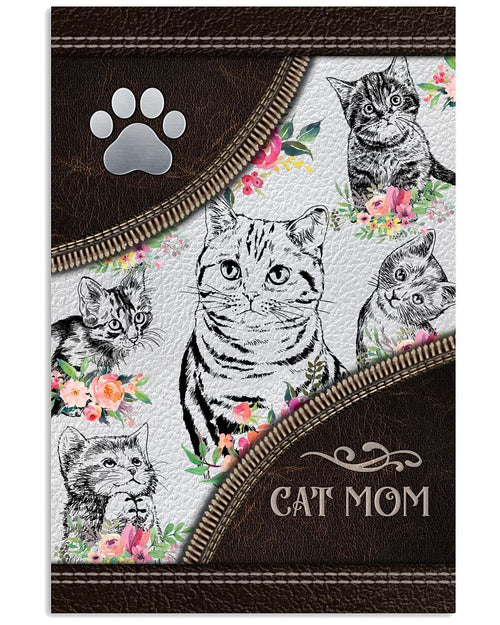 Cat Mom Pen Art Flower - Gift For Cat Mom Canvas And Poster, Mother's Day Gift For Mom, Best Mother s Day Gift Ideas, Wall Decor Visual Art, My Poster Wall