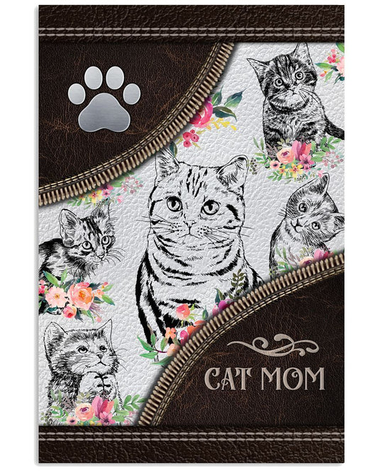 Cat Mom Pen Art Flower - Gift For Cat Mom Canvas And Poster, Mother's Day Gift For Mom, Best Mother s Day Gift Ideas, Wall Decor Visual Art, My Poster Wall