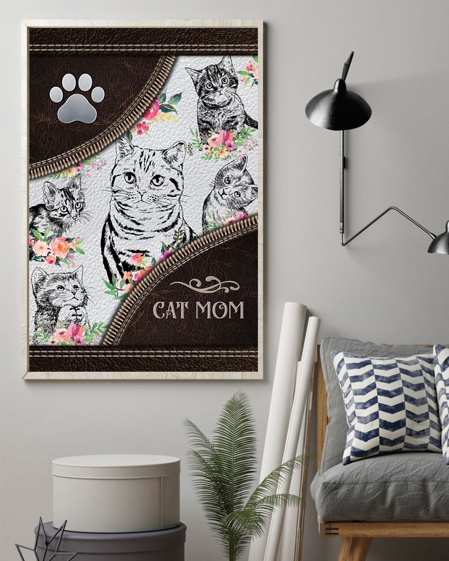 Cat Mom Pen Art Flower - Gift For Cat Mom Canvas And Poster, Mother's Day Gift For Mom, Best Mother s Day Gift Ideas, Wall Decor Visual Art, My Poster Wall