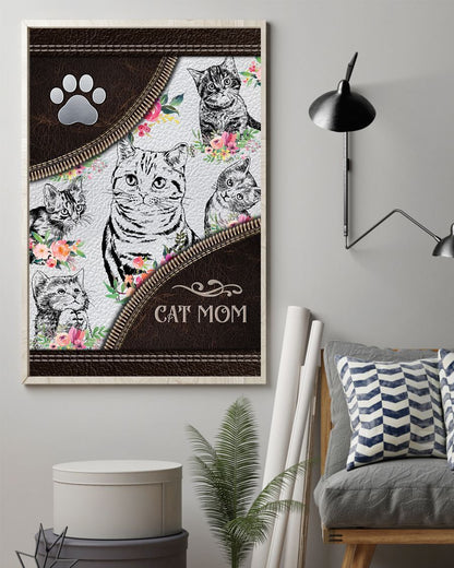 Cat Mom Pen Art Flower - Gift For Cat Mom Canvas And Poster, Mother's Day Gift For Mom, Best Mother s Day Gift Ideas, Wall Decor Visual Art, My Poster Wall
