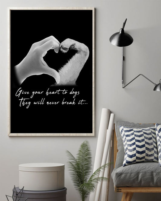 Golden Retriever Give Heart To Dogs Dog Mom Canvas And Poster Wall Decor Visual Art