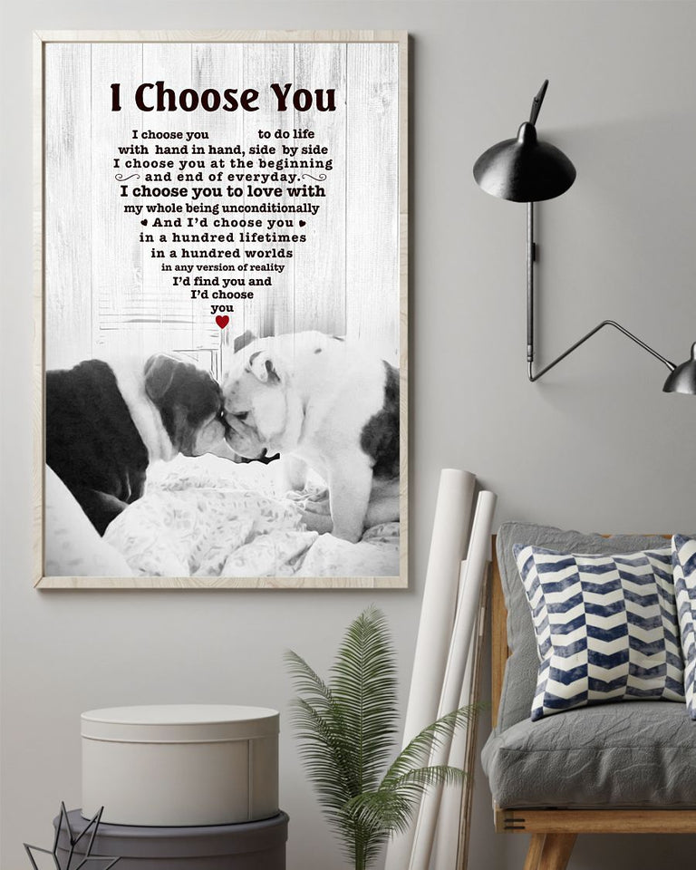 Bulldog I Choose You Bulldog Lover Dog Mom Jl Canvas And Poster Wall Decor Visual Art