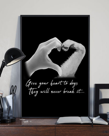 Golden Retriever Give Heart To Dogs Dog Mom Canvas And Poster Wall Decor Visual Art