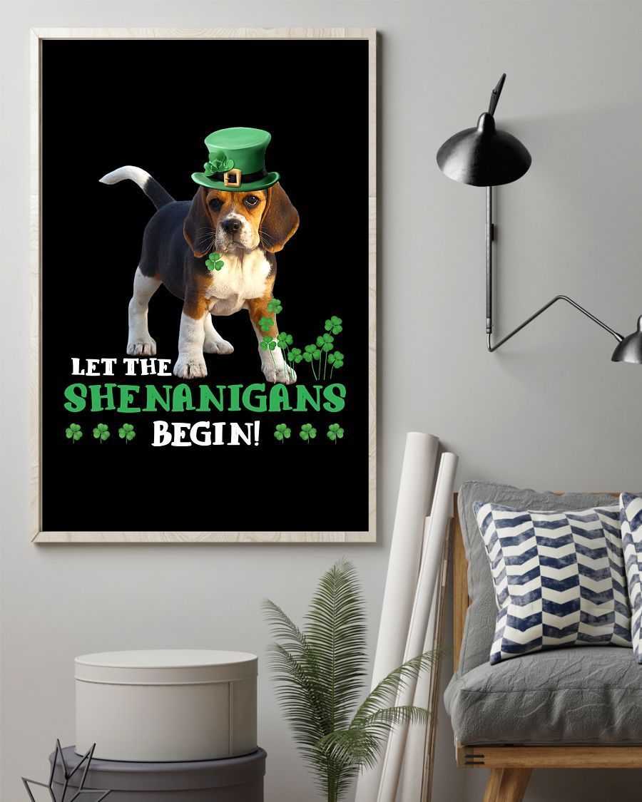 Beagle Let The Shenanigans Begins Beagle Mom Jl Canvas And Poster Wall Decor Visual Art