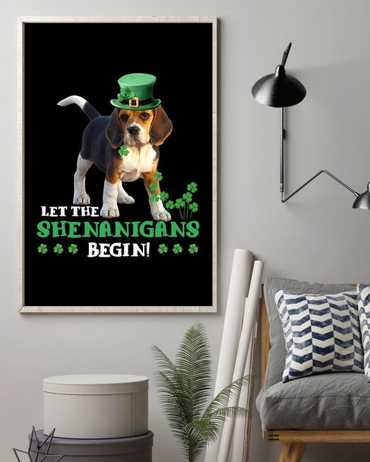 Beagle Let The Shenanigans Begins Beagle Mom Jl Canvas And Poster Wall Decor Visual Art