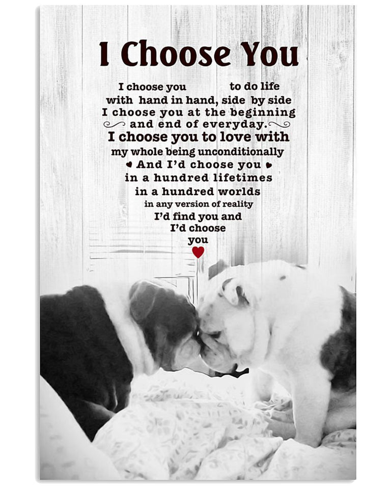 Bulldog I Choose You Bulldog Lover Dog Mom Jl Canvas And Poster Wall Decor Visual Art