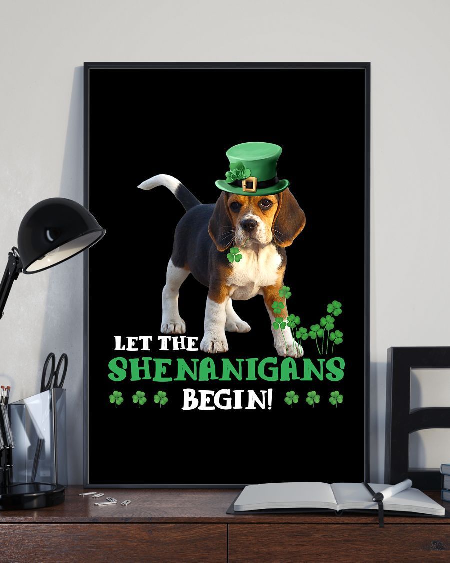 Beagle Let The Shenanigans Begins Beagle Mom Jl Canvas And Poster Wall Decor Visual Art