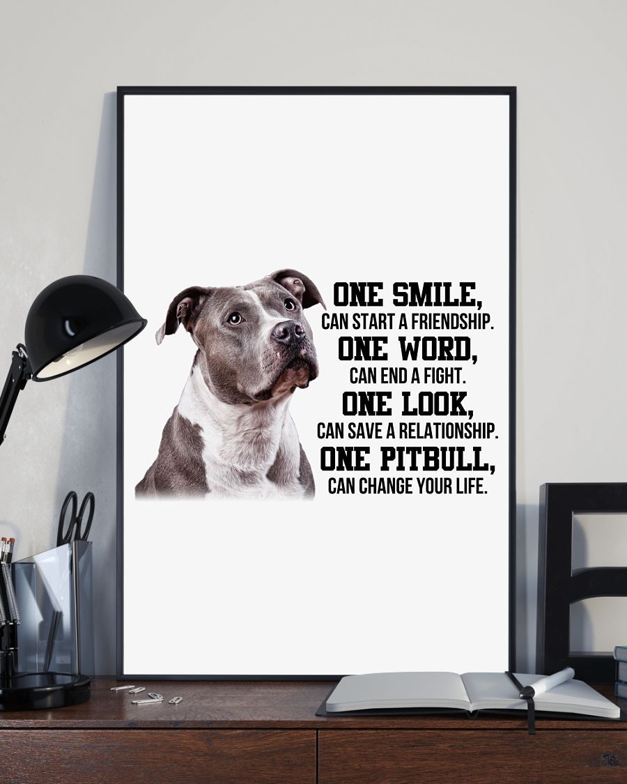 Pitbull Change Your Life Pitbull Lover Dog Mom Canvas And Poster Wall Decor Visual Art