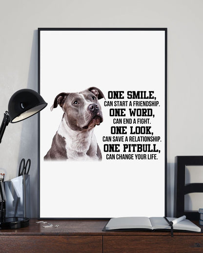 Pitbull Change Your Life Pitbull Lover Dog Mom Canvas And Poster Wall Decor Visual Art