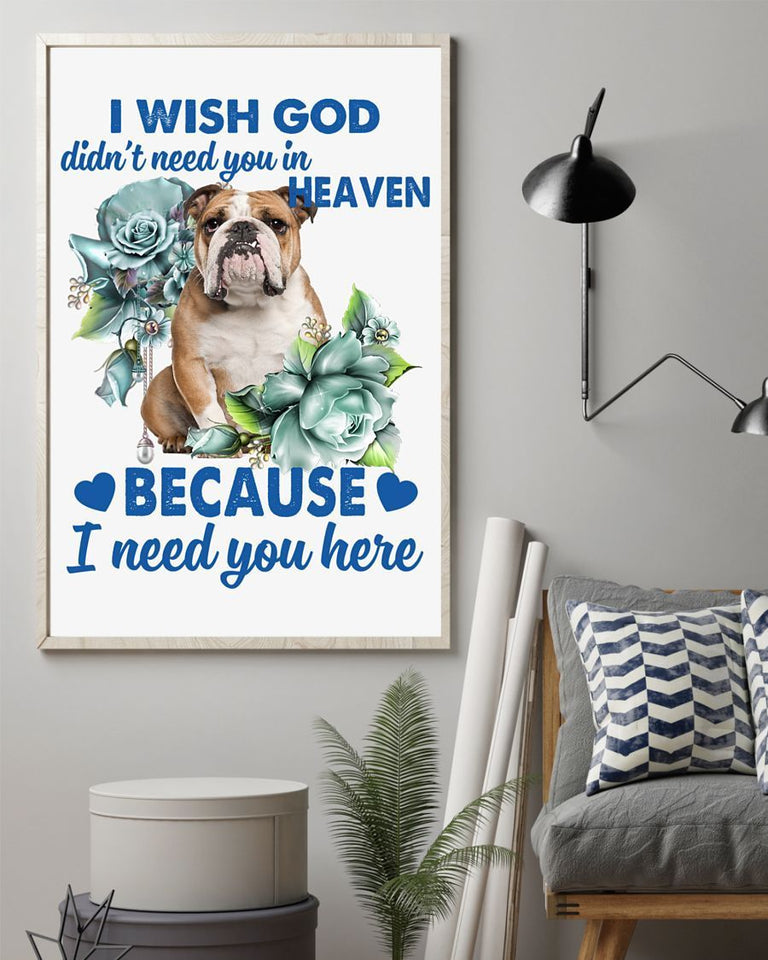 Bulldog I Need You Here Bulldog Lover Dog Mom Canvas And Poster Wall Decor Visual Art