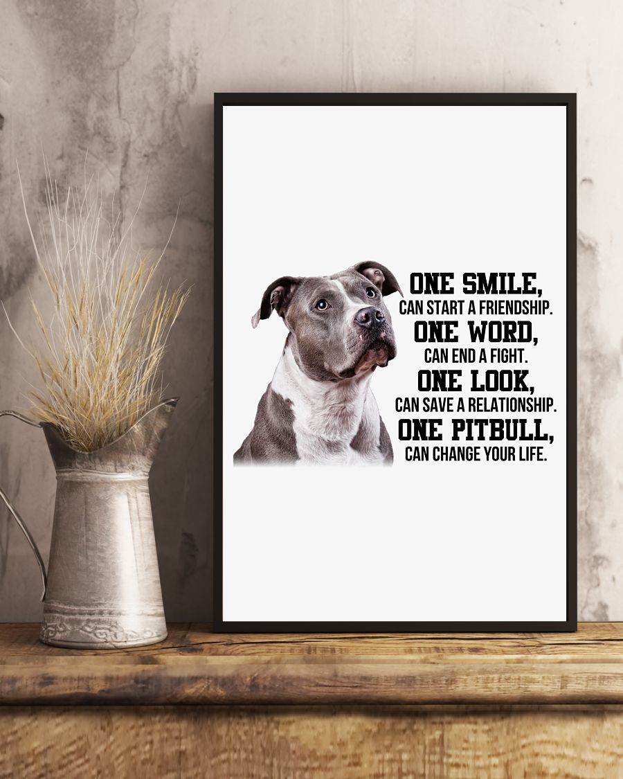 Pitbull Change Your Life Pitbull Lover Dog Mom Canvas And Poster Wall Decor Visual Art