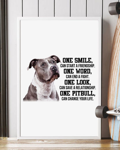 Pitbull Change Your Life Pitbull Lover Dog Mom Canvas And Poster Wall Decor Visual Art