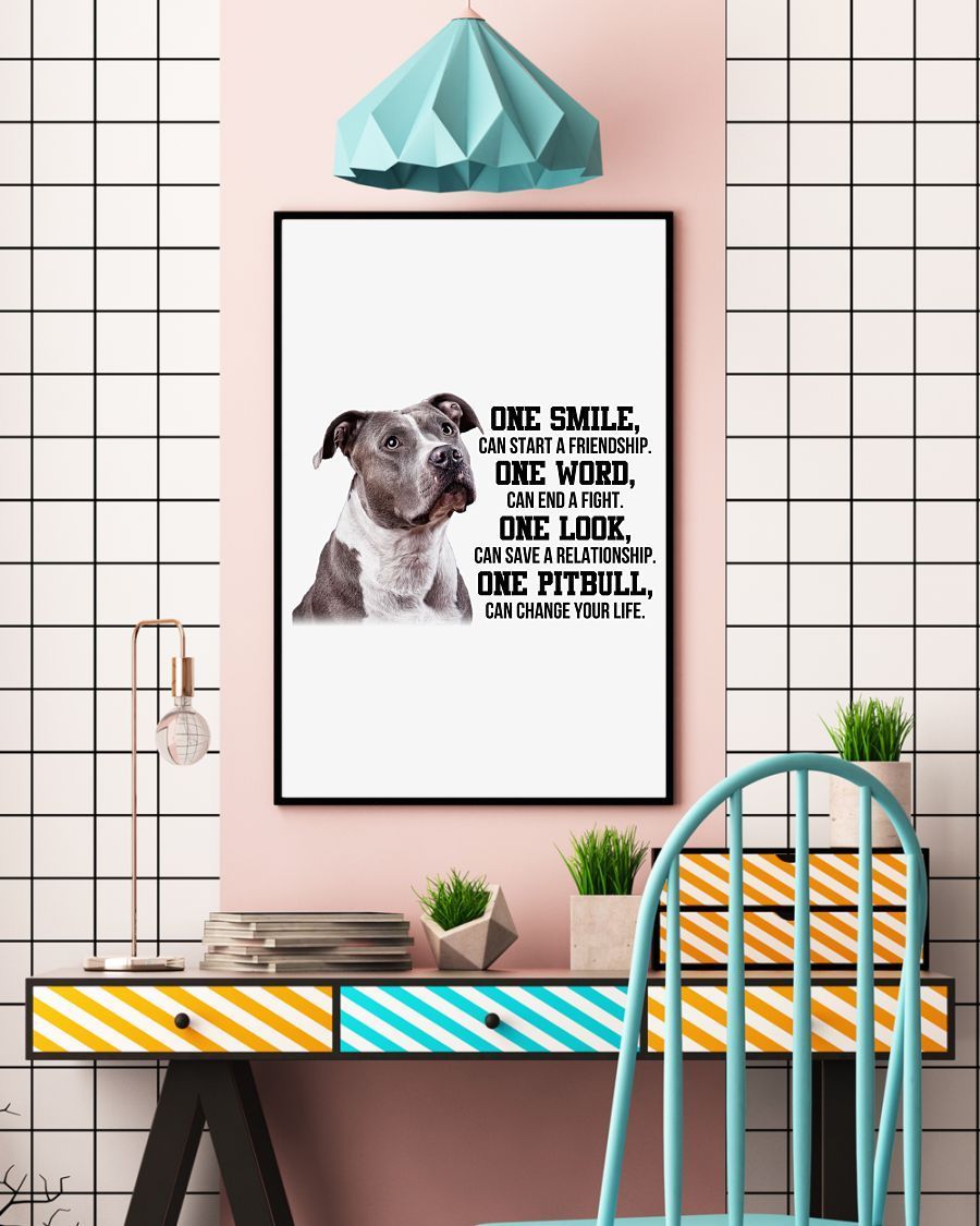 Pitbull Change Your Life Pitbull Lover Dog Mom Canvas And Poster Wall Decor Visual Art